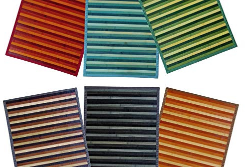 Confezioni Giuliana ® - Tapis en bambou nuancé polyvalent 50 x 230 cm, couleur au choix - Rouge