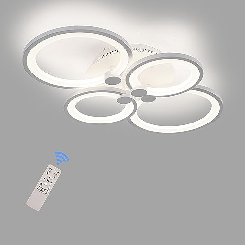 STCH Lampara Techo, Plafon LED Techo Regulable 60W, Lampara Techo Dormitorio, Plafones de Techo Modernos con Control Remoto, Lámpara de Techo para Salon Cocina Oficina Corredor Balcón