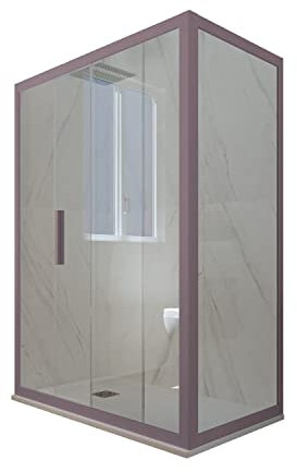 Deco Duo Duschabtrennung 70 x 100 cm aus PVC Lavendel H 200 Glas transparent Modell
