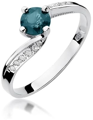 Damen Ring 585 14k Gold Weißgold echt Smaragd Edelstein Diamanten Brillanten