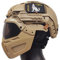 Taktischer Schnellhelm mit taktischer Maske und Visier für Airsoft Paintball CS Spiele Outdoor Sport (TAN)