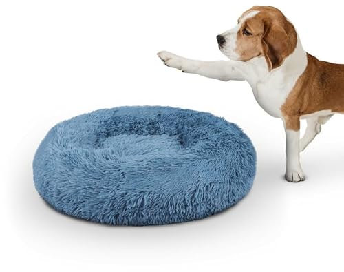 Bestlivings Haustierbett Fluffy Ø70cm (Türkis) XL - Hundekissen rund flauschig, Öko-Tex, rutschfest und waschbar - Hundebett Katzenbett Hunde & Katzen