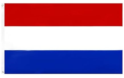 Netherlands Flag 3x5 Ft Large with Brass Grommets Holland National Flags Party Festival Procession Celebration Sport Activities Garden Home Remembrance Day Decoration 90 X 150cm