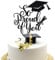 Arthsdite 1 x Tortenaufsatz mit Aufschrift So Proud of You – Congrats Grade 2025 Abschlussfeier – schwarzer Glitzer