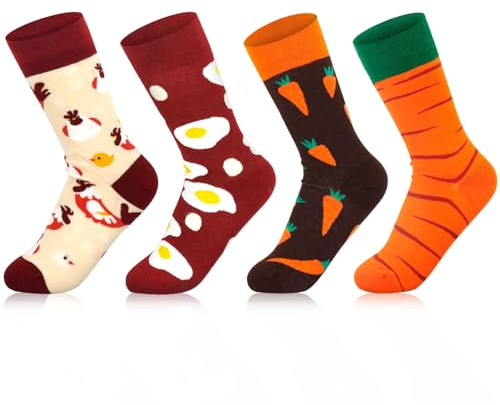 TaimeiMao Lustige Socken mit Ostern Motiv für Herren und Damen,Mehrfarbige Lange Baumwollsocken,Witzige Verrückte Socken,Ostergeschenke