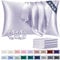 Vielit Satin Pillowcase for Hair and Skin Cooling,Soft as Silk Pillowcase for Hair and Skin,Easier Care than Silk Pillow Cases 4 Pack Purple 50x75cm Gifts for Women Envelope & 2 Scrunchies