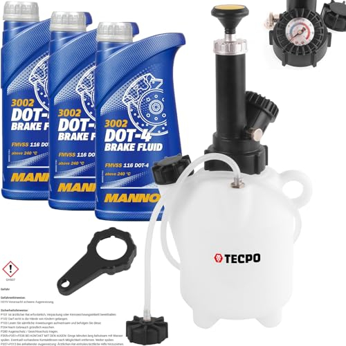 Bremsen-Entlüftungsgerät Bremsenentlüfter + DOT4 Bremsflüssigkeit, 3L