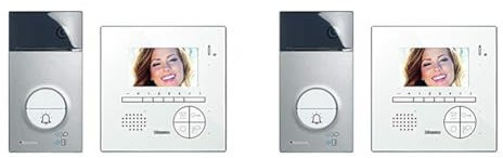 Bticino 363411 Kit Vivavoce Monofamiliare con Videocitofono e Pulsantiera, Bianco (Confezione da 2)