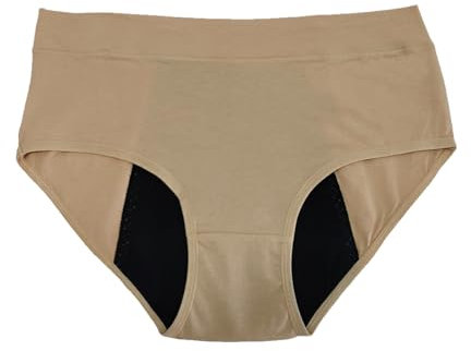 JYC CREATIVE Bragas Menstruales de Algodón, Faja para la Menstruación, Postparto, Pérdidas de Orina, Ecológicas Lavables Reutilizables, Absorventes (XL, Beige)