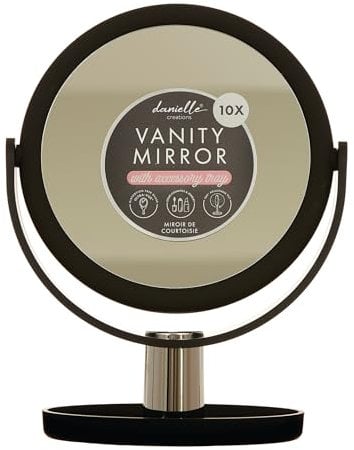 Upper Canada Black Vanity 10x Magnifying Mirror Danielle Creations