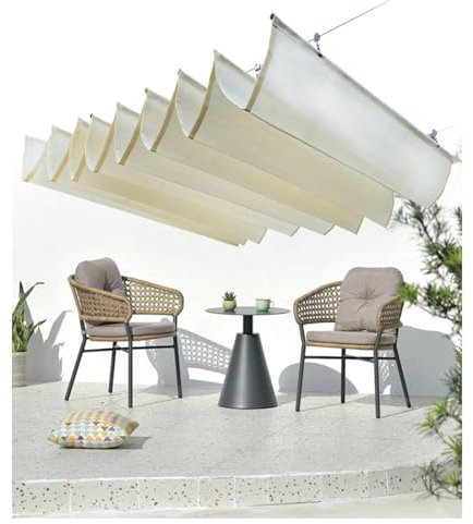 Vela da sole ondulata for uso esterno, tettoia retrattile vela ondulata vela parasole crittografata ispessimento vela ombreggiante scorrevole, personalizzabile (Size : W2.8*L8m/W9.19*L26.25ft)