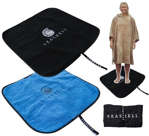 SEASHELL Wetsuit Changing Mat – Waterproof, Sherpa Fleece Lined, Roll-Up Portable Mat for Surfing, Swimming, SUP, and Watersports – Soft, Durable, and Easy to Clean for Outdoor Adventures