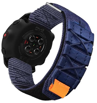 LXURY Sport Nylon Armbänder für Polar Vantage V3 Armband, mit Einstellbar Schnalle Robustes Stoff Loop Ersatzarmband für Herren Damen Kompatibel mit Polar Vantage V3 Uhrenarmband (Blau)