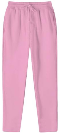 Mens Hip Hop Pants Casual Solid Color Track Cuff Lace Up Workout Pants with Pocket Fuzzy Men's Fall Fashion Flannel Leisure Pants Wide-Leg high-Waisted pan (M) Pink