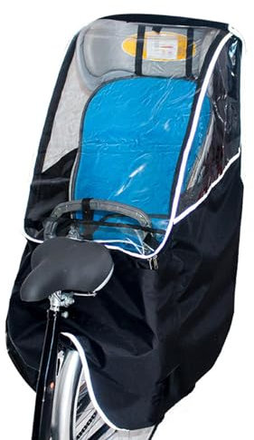 Fahrrad Kindersitz Regenschutz, Wasserdichte Abdeckung für Fahrradkindersitz, Atmungsaktiv Fahrrad Kindersitz Regenüberdachung, Transparent Regenponcho Regenhülle für Kinder Fahrradsitz