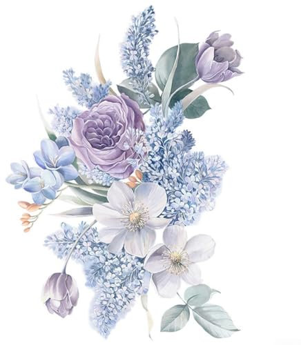 Wandsticker mit Blumenmotiv für Wohnkultur, violette Blumen, Wandaufkleber und Wandbilder für Wohnzimmer und Schlafzimmer