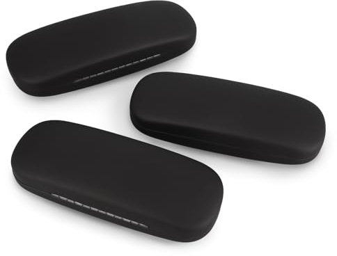 Ureminisce Schwarzes PU-Material 3-teiliges Brillenkoffer, geeignet zum Aufbewahren von Brillen und anderen kleinen Gegenständen