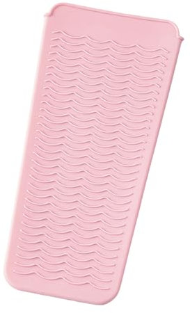 Flintronic Silicone Heat Resistant Mat, Heat Resistant Silicone Mat Pouch for Curling Irons, Heat Proof Protection Mat for Travel Home Salon Flat Iron Hair Styling Tools, Pink