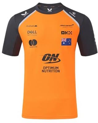 McLaren F1 Team Oscar Piastri Official Driver T-Shirt, 2025 Season, Orange and Grey (UK, Alpha, XXL, Regular, Regular, Autumn Glory/Phantom)