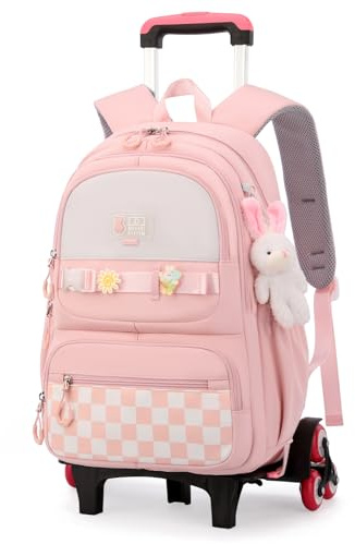 Amythe Zaino a Rotelle per Bambina con Stemmi e Ciondolo, Rosa
