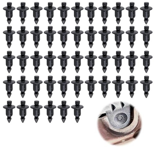 tiyiyok 50 Piezas de Remaches de Plástico, Remaches Plastico Coche 6 mm, Grapas Coche Profesionales, Clips Carenado Moto, para Fijación de Paneles, Parachoques, Puertas de Automóvil y Guardabarros