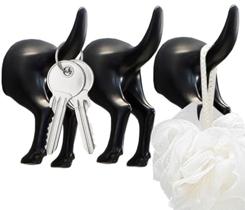 Wandhaken Halsbandhalter Hund - Wandhaken für Leine, Pfote Design | Drei Stück Hundeschwanzform Metallhalter Leinenclip Dekoration Mehrzweckbefestigung für Hunde Zubehör Wohnung