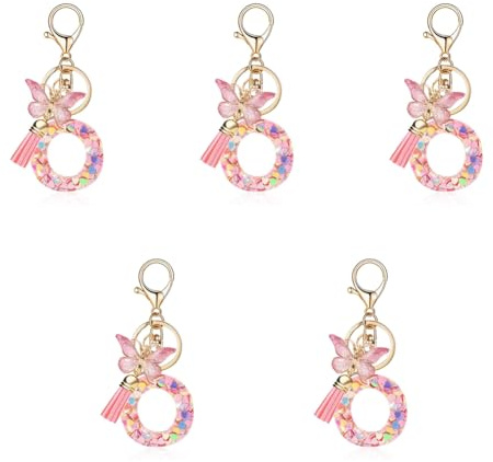 Flaroey O Style Letter Keychain Cute Initial Letter Keychain Handle Pendant Easy Install