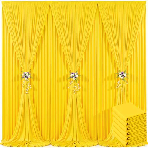 30ft x 10ft Yellow Backdrop Curtain for Parties Yellow Wrinkle Free Backdrop Drapes Panels for Birthday Party Baby Shower Wedding Photo Photography Polyester Fabric Background Decoration