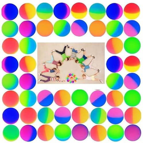 Boboeitody Flummis,50 Stück 30mm Flummies für Kinder Mitgebsel Kindergeburtstag Gastgeschenke Springball Gummiball Hüpfball Wurfmaterial Karneval Mitbringsel Party Füllung,Gummibälle Hüpfbälle