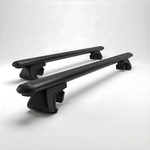 Heavy-Duty Universal Car Roof Rack Cross Bars 120cm Raised Rails, Black | Axenture Aluminium Roof Bars Luggage Carrier, Ideal for Roof Tents, 2 Pcs, 200kg Static Load, T-Slot, Roof Boxes & Bikes