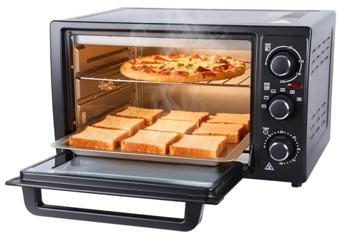 New Large 32L Convection Toaster Oven, Kitchen Countertop Oven with Baking Roasting Toasting Includes 6 Accessories Built in Timer Stainless Steel Easy to Clean 1500W UK