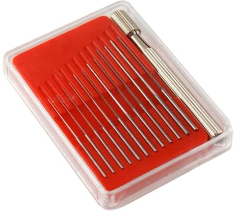 Beco by Uhrencenter24 12 punteruoli extra fini 0,05-0,55mm in plastica rossa con supporto