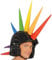 shoperama Aufblasbarer Irokesen Helm mit bunten Stacheln Party lustig Dornen 80er 90er Jahre