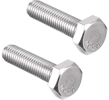 sourcing map Bulloni esagonali M8x40mm 304 in acciaio inox esagonale vite sinistra bullone 2pcs