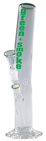 Weedness Glas Bong 18,8 mm Schliff Ø 55mm - 40 cm hoch Grün - Schräge Bong Komplett Set Groß