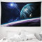 ABAKUHAUS Platz Wandteppich und Tagesdecke, Universum mit Planeten aus Weiches Mikrofaser Stoff Waschbar ohne Verblassen Digitaldruck, 230 x 140 cm, Blau Lila