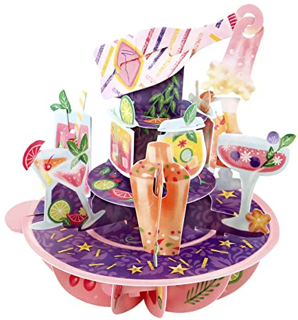 Santoro Pirouette, 3D-Pop-Up-Grußkarte – Cocktails – für Sie, für Freunde, Geburtstag, Glückwünsche, Feiern (13 x 16 cm)