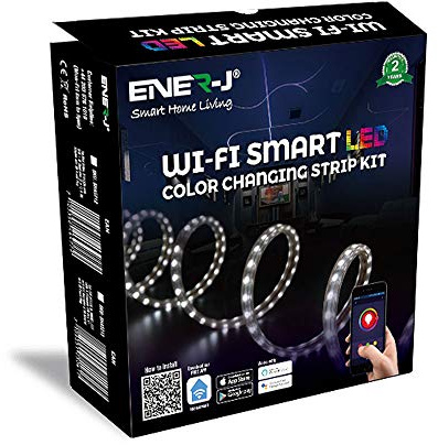 5m (3000k to 6500k), 300 LEDs & Dimmable LED Strip Kit with WiFi Controller & 6A Adapter with UK Fused Plug (Works with Enerjsmart App, Alexa, Google Home, Google Assistant)