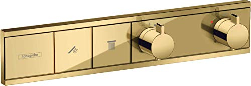 hansgrohe Unterputz Thermostat RainSelect, für 2 Funktionen, Polished Gold Optic