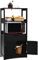 CASART Bathroom Storage Cabinet, Wooden Floor Cupboard with Open Shelves, Drawer and Doors, Freestanding Storage Units for Living Room Kitchen Office (Black)