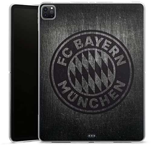 DeinDesign Silikon Hülle kompatibel mit Apple iPad Pro 12.9 (2020) Case Tablet Hülle Metallic Look FCB FC Bayern München