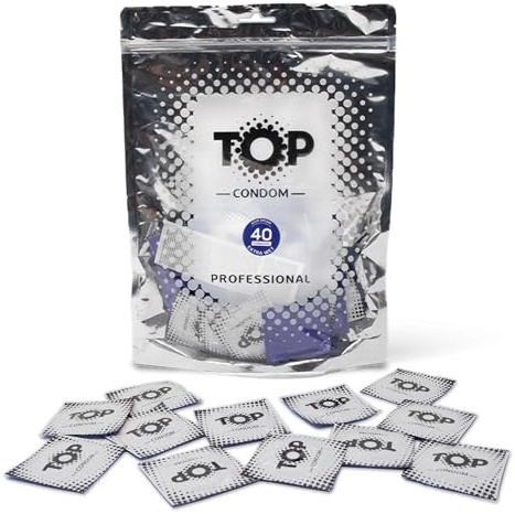 TOP Kondome 40 Stück Packung, Extra Feucht, natürlich und gefühlsecht, aus Latex, mit Reservoir, Durchmesser 53 mm, für Männer
