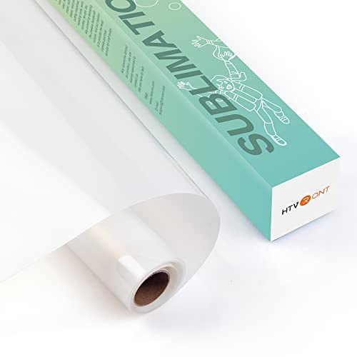 HTVRONT Transparentes HTV-Vinyl für Sublimation – 30,5 cm x 152 cm, verbessertes mattes Sublimations-Vinyl – waschbar, langlebig, transparent, Sub-HTV für hellen Baumwollstoff