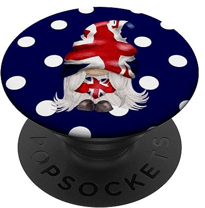 Union Jack Garden Gnome England Great Britain British Cute PopSockets Swappable PopGrip