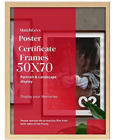 MatchLexx Modern 50cm x 70cm jigsaw puzzle Poster, Photo, Print Poster Photo Frame various sizes Wooden frames Ideal Home or Office Decor (70x50CM (27.6 x 19.7), PINE)