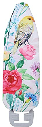 Highdi Bügelbrettbezug 140x50cm, Universal Einfache Installation Bügelbrettbezug für Dampfbügelstation, 3D Druck Blumen Bügelbrettabdeckungs mit 1 Bügeltuch (Gelber Vogel,140x50cm)