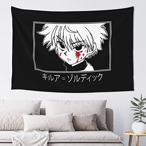 888 TIAN LUN Sckkofv Hxh Killua Wandteppich, Anime, ästhetischer Wandbehang, Wandteppich, Wanddecke, Kunst für Wohnzimmer, Schlafzimmer, Wohnheim, Heimdekoration, 152,4 x 101,6 cm