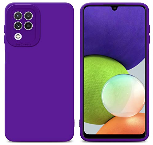Cadorabo Hülle kompatibel mit Samsung Galaxy A22 4G Schutzhülle TPU Silikon Case Liquid Design mit Kameraschutz Slim Kratzfest Weiche Gummi mit Rundumschutz Case Hülle für Galaxy A22 4G in Lila