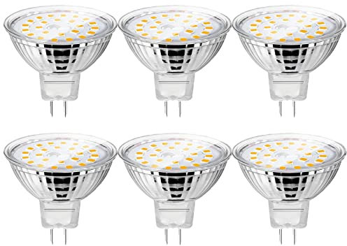 UYHGO MR16 GU 5.3 LED Warmweiß 5W, Nicht Dimmbar, Φ50mm Glas mit Schutzglas, (ersetzt 50Watt Halogen Lampen), 120° 12V AC/DC Strahler - 6er Set
