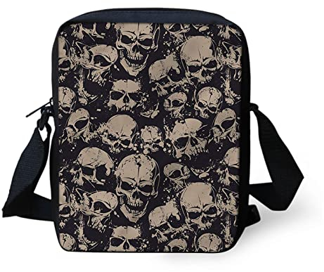 Kuiaobaty Umhängetasche für Damen, kleine Kuriertasche für Mädchen, Teenager, Handytasche, Damen, mit Riemen, Schultertasche, Totenköpfe Gothic